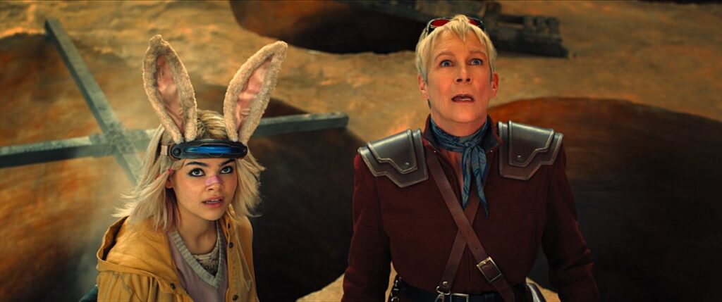 Ariana Greenblatt en Jamie Lee Curtis in Borderlands