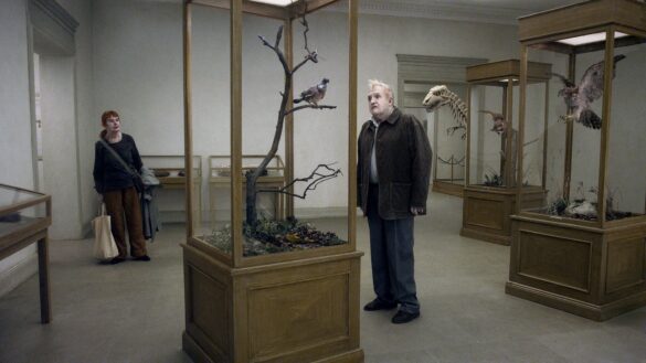 A PIGEON SAT ON A BRANCH REFLECTING ON EXISTENCE (c) The Movie Database (TMDB)